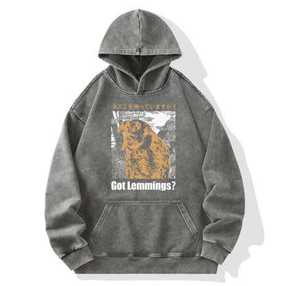 Tokyo-Tiger Do You Have Lemmings Japanese Washed Hoodie
