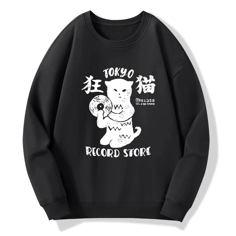 Tokyo-Tiger Tokyo Record Store Cat CD Sweatshirt