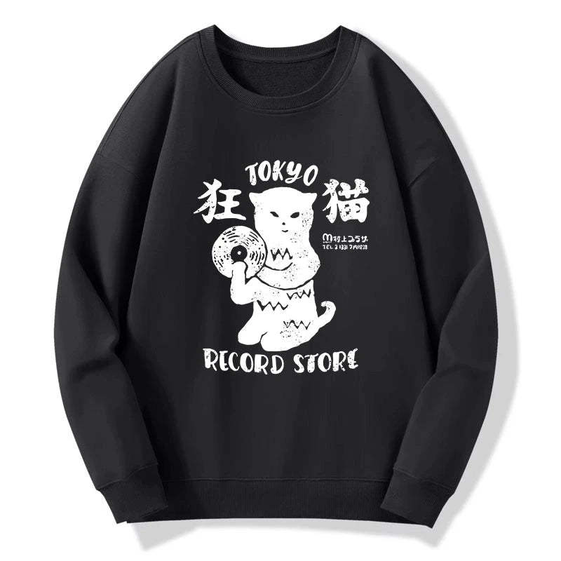 Tokyo-Tiger Tokyo Record Store Cat CD Sweatshirt