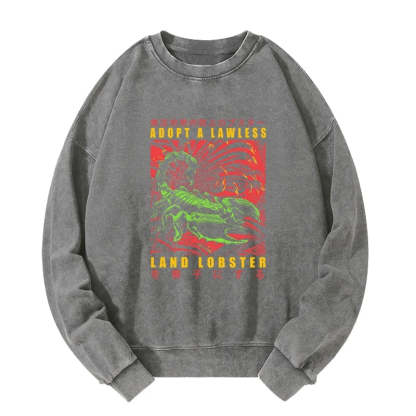 Tokyo-Tiger Adopting A Land Lobster Japanese Washed Sweatshirt