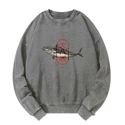 Tokyo-Tiger Oyashima Sushi Logo Washed Sweatshirt