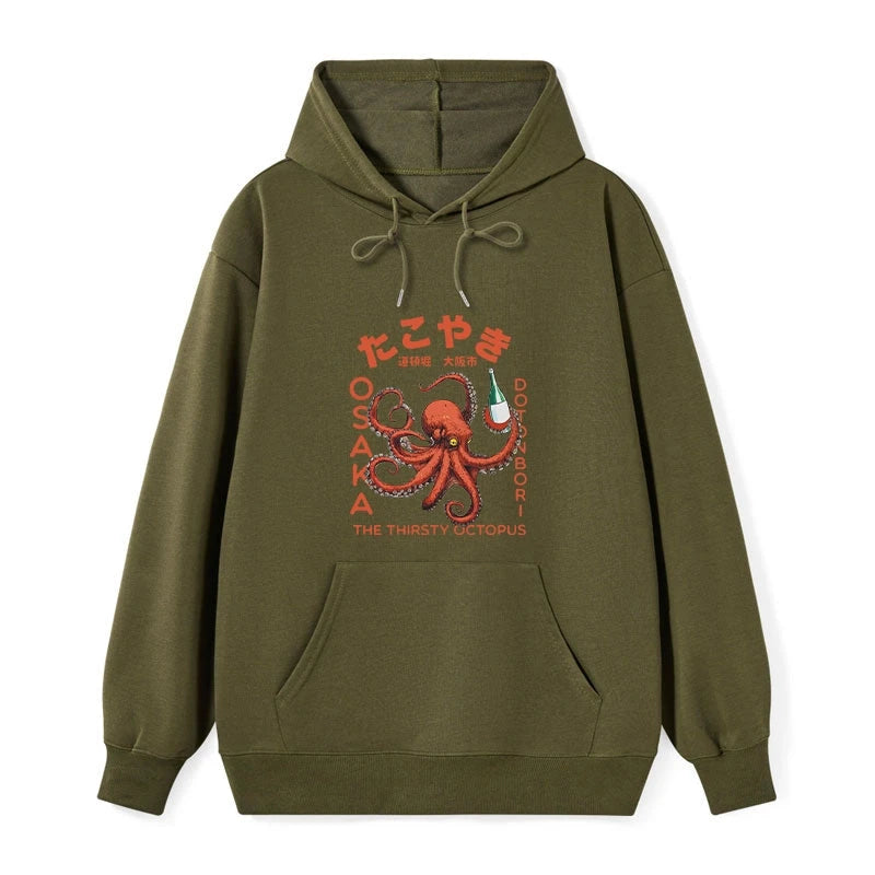 Tokyo-Tiger Octopus Drinks Soju Classic Hoodie