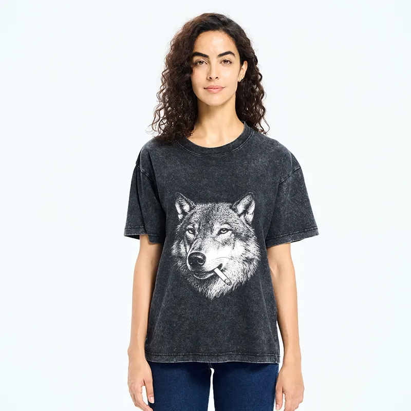 Tokyo-Tiger Cool Wolf Meme Bad Decisions Pending Washed T-Shirt