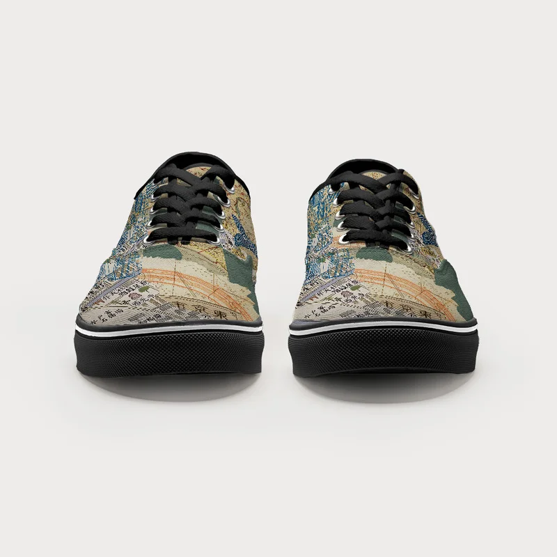 Tokyo-Tiger Old Tokyo Maps Canvas Shoes