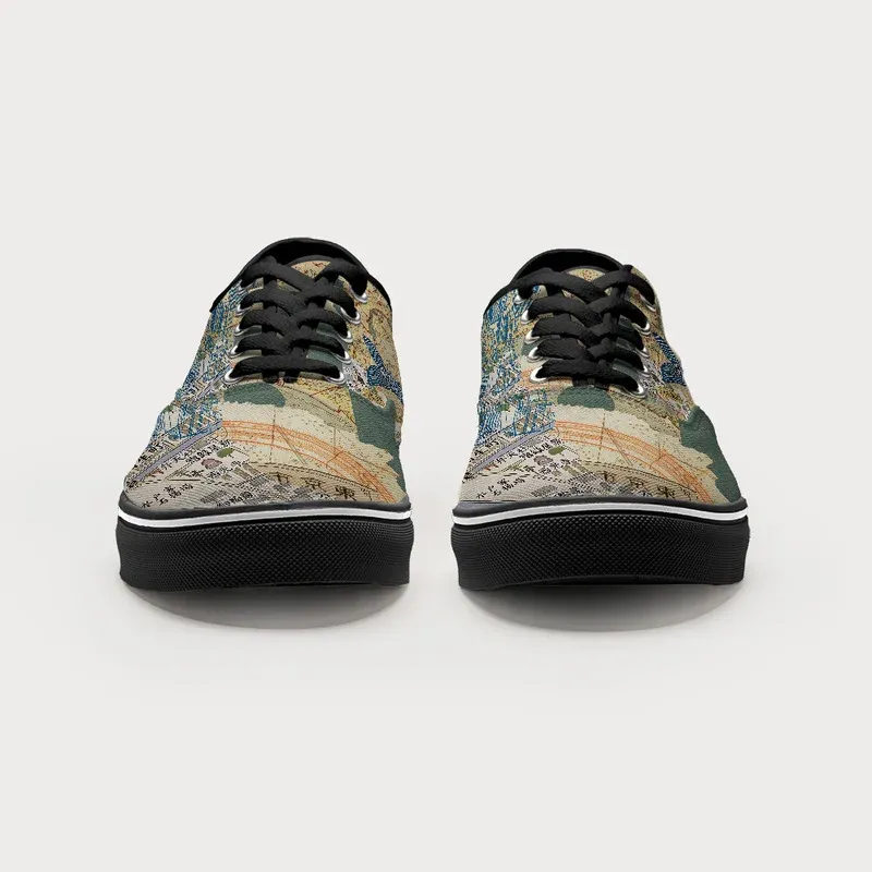 Tokyo-Tiger Old Tokyo Maps Canvas Shoes