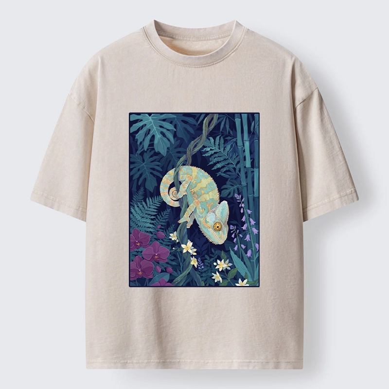 Tokyo-Tiger Jungle Chameleon Washed T-Shirt