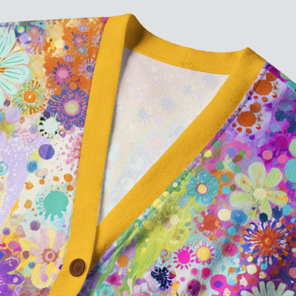 Tokyo-Tiger Cat Among Flowers Ugly Cardigan Sweater