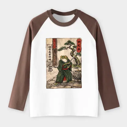 Tokyo-Tiger Samurai Frog Training Raglan Long Sleeve T-shirt