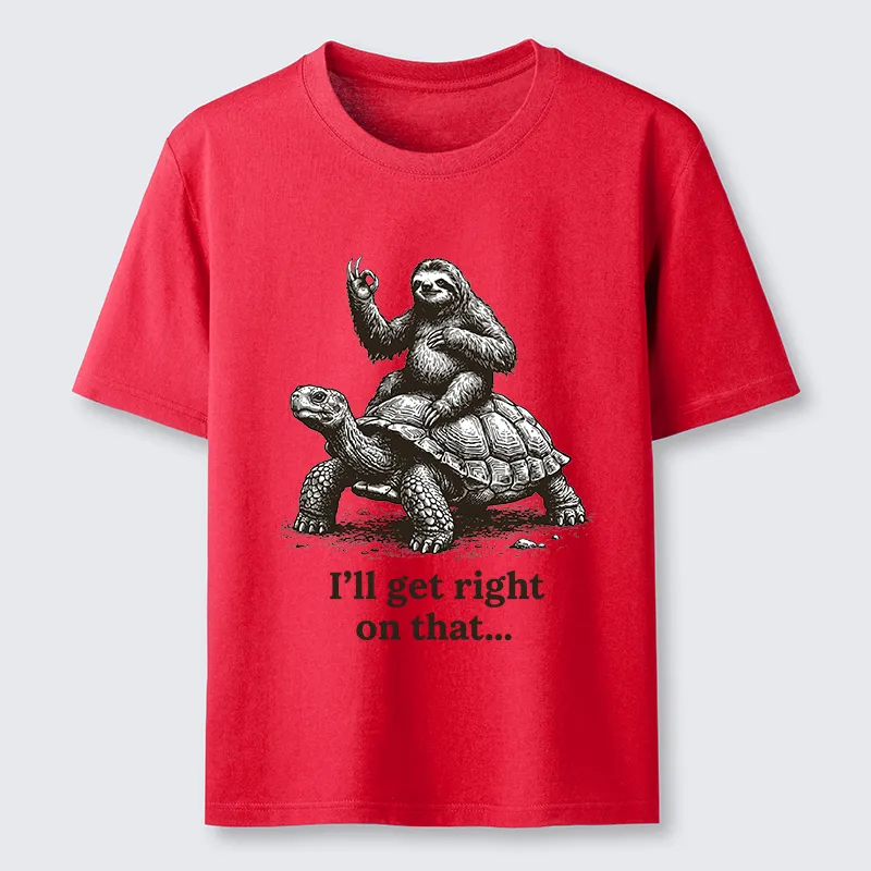 Tokyo-Tiger Sloth On Turtle Slow Friends Funny Meme Classic T-Shirt