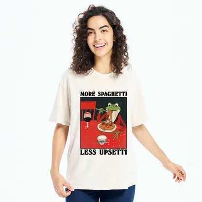 Tokyo-Tiger Frog Eating Spaghetti Washed T-Shirt