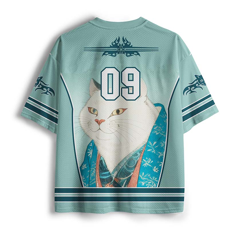 Tokyo-Tiger Formal Gathering of Ukiyo-e Cat Nobles Mesh Jersey