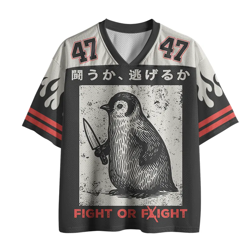 Tokyo-Tiger Funny Fight Or Flight Mesh Jersey