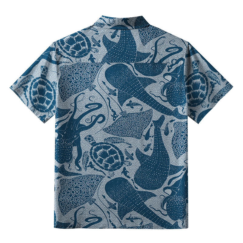 Tokyo-Tiger Marine Life Aloha Hawaiian Shirt