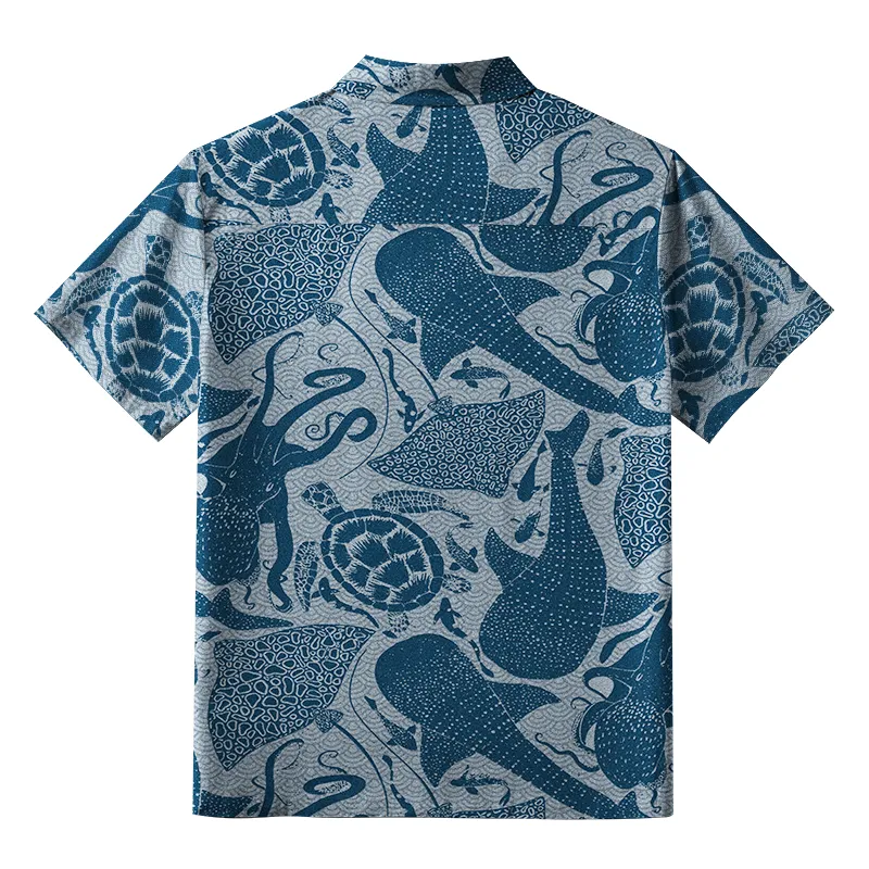 Tokyo-Tiger Marine Life Aloha Hawaiian Shirt