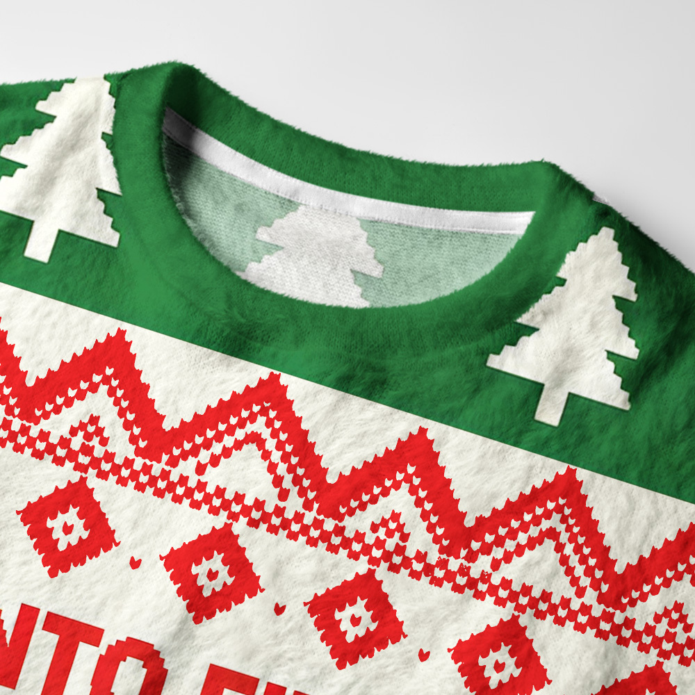 Tokyo-Tiger Fitness Ghost Fuzzy Christmas Ugly Sweatshirt