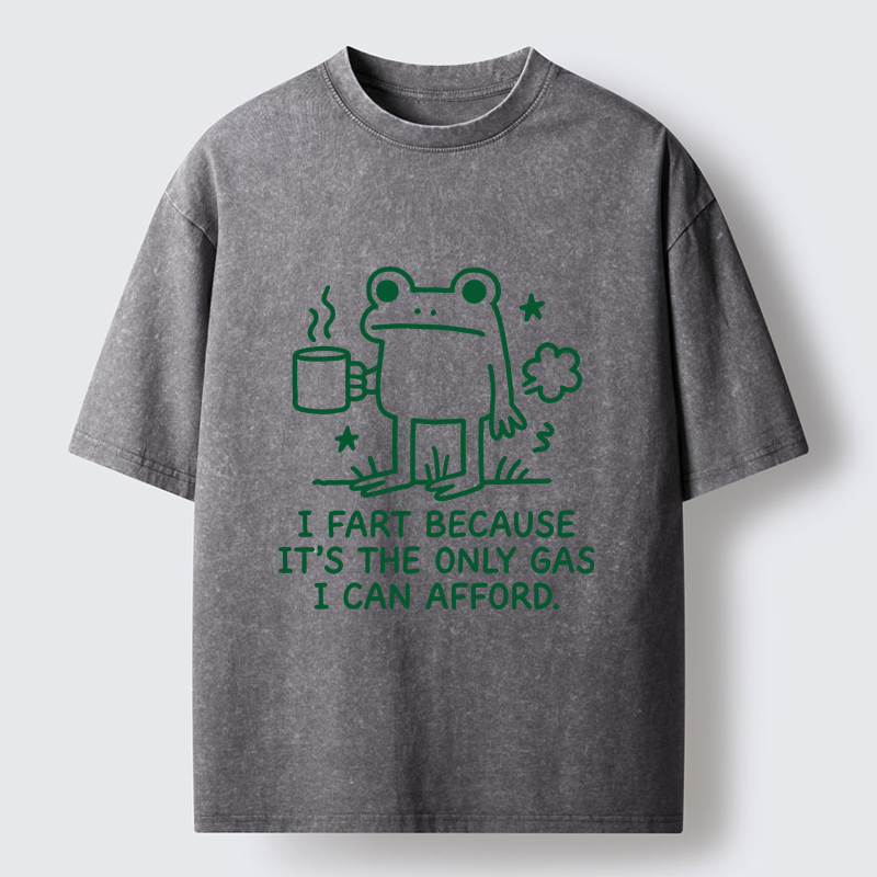 Tokyo-Tiger Funny Cute Frog Gas Meme Washed T-Shirt