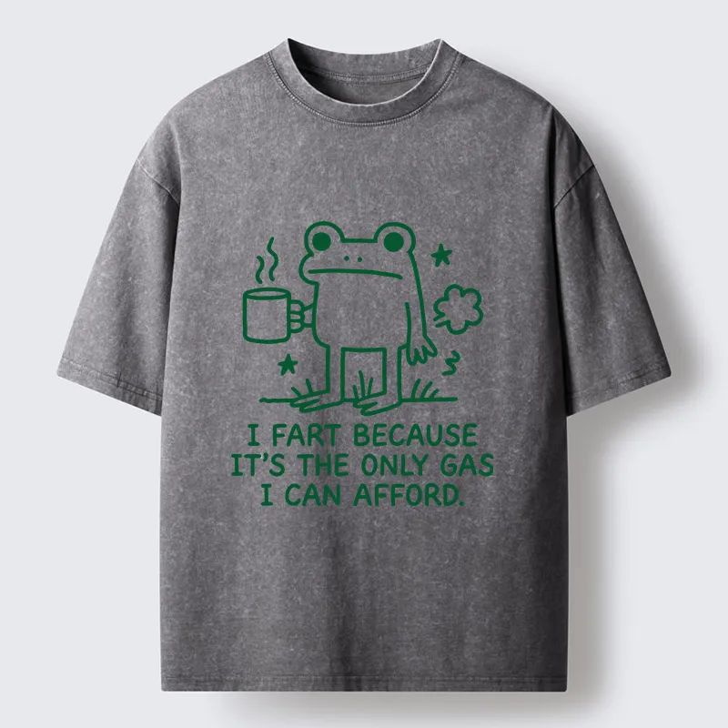 Tokyo-Tiger Funny Cute Frog Gas Meme Washed T-Shirt