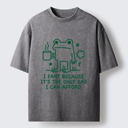 Tokyo-Tiger Funny Cute Frog Gas Meme Washed T-Shirt