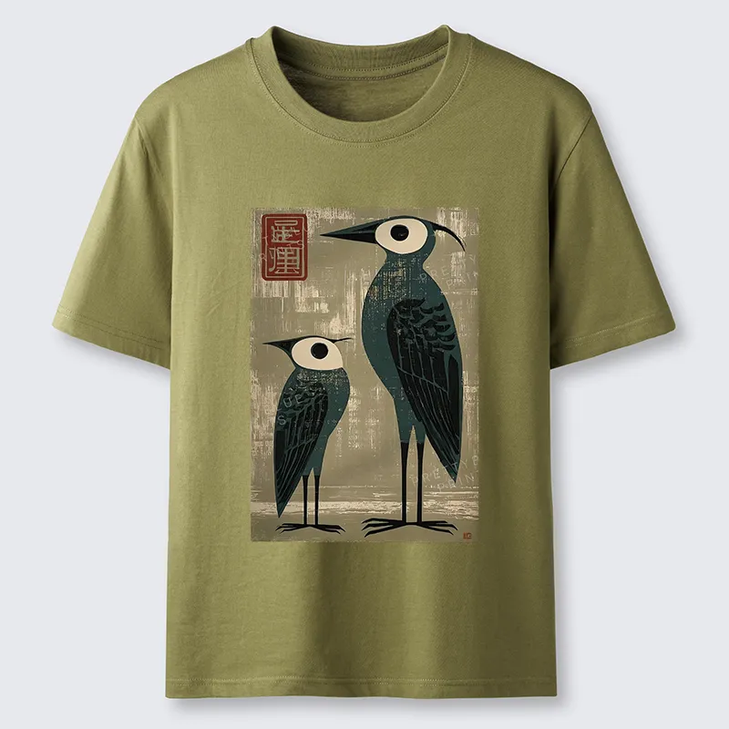 Tokyo-Tiger Retro Two Birds Art Classic T-Shirt