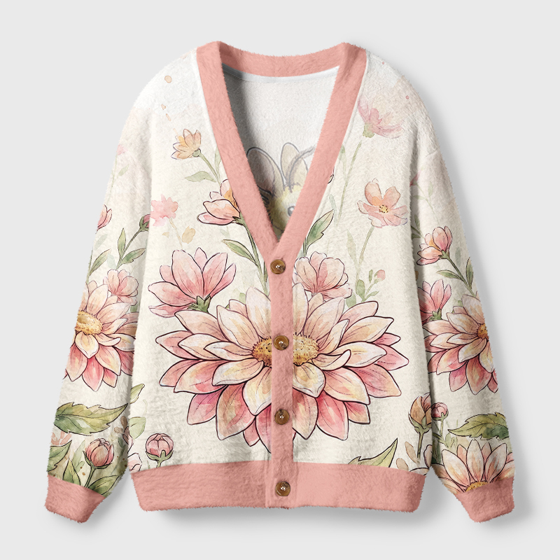 Tokyo-Tiger Traditional Asian Dragon Lotus Blossom Ugly Cardigan Sweater Sale
