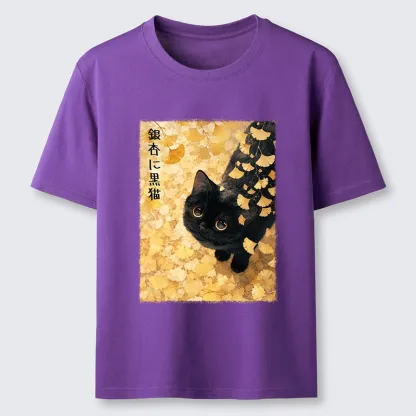 Tokyo-Tiger Ginkgo Black Cat Art Classic T-Shirt