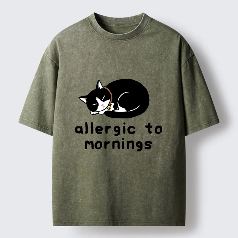 Tokyo‑Tiger Funny Sleep Cat Meme Washed T-Shirt