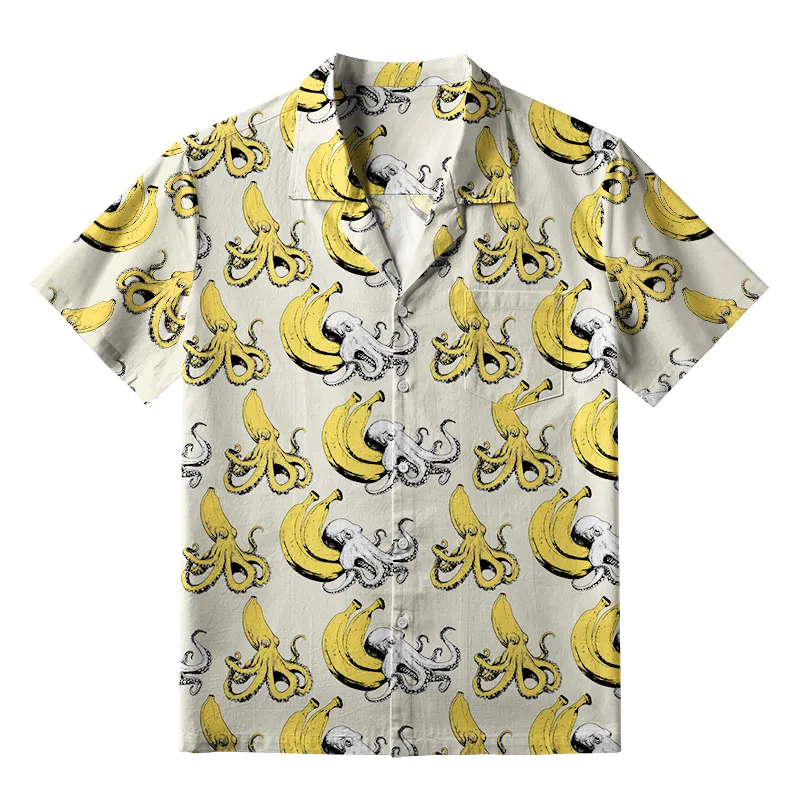 Tokyo-Tiger Octopus Disguised As A Banana Aloha Hawaiian Shirt