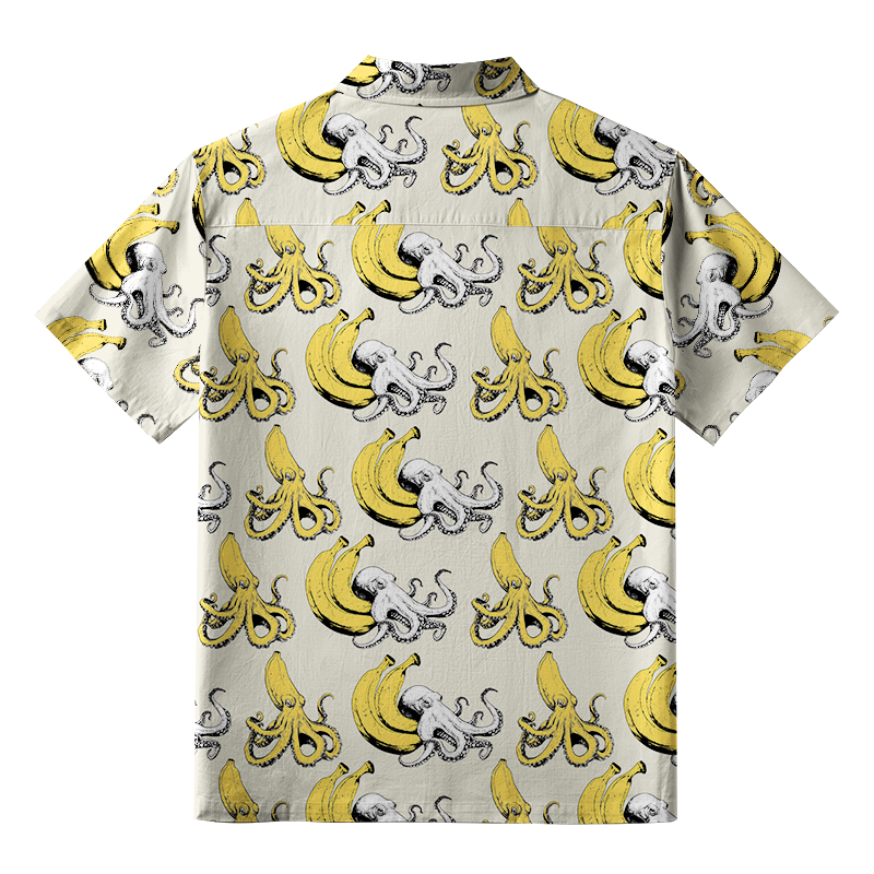 Tokyo-Tiger Octopus Disguised As A Banana Button-up Shirt