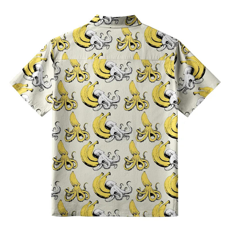 Tokyo-Tiger Octopus Disguised As A Banana Button-up Shirt