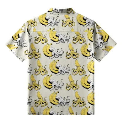 Tokyo-Tiger Octopus Disguised As A Banana Button-up Shirt