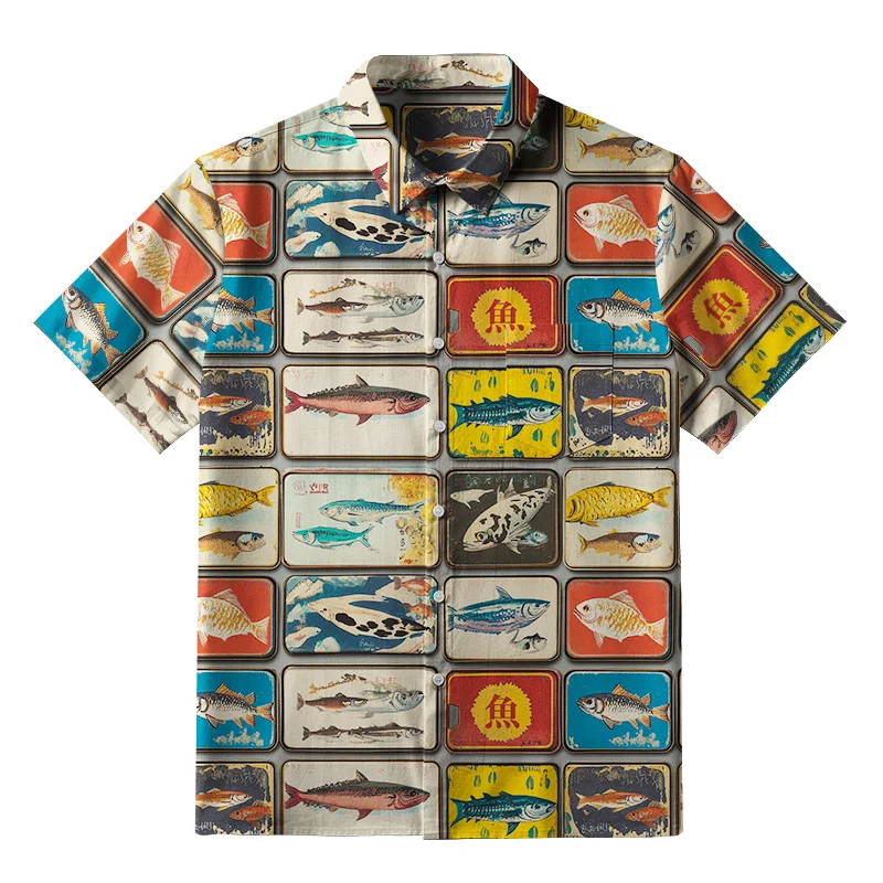 Tokyo-Tiger Vintage Fish Collection Button-up Shirt