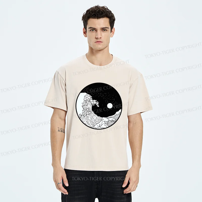 Tokyo-Tiger Tai Chi And Wave Washed T-Shirt