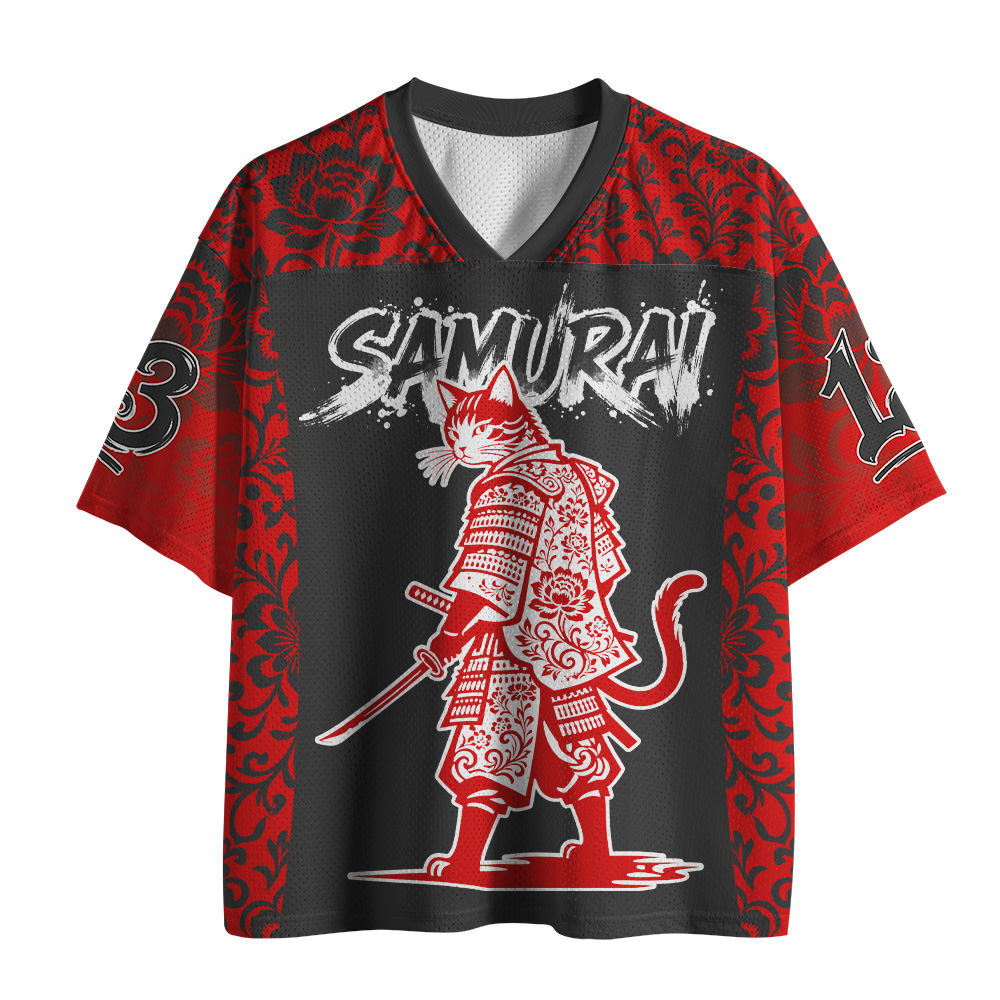 Tokyo-Tiger Flower Cat Japanese Samurai Mesh Jersey