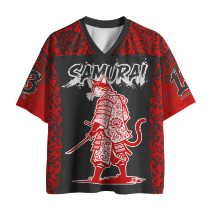 Tokyo-Tiger Flower Cat Japanese Samurai Mesh Jersey