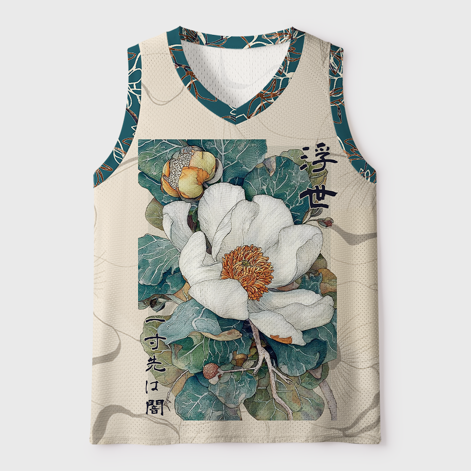 Tokyo-Tiger Ukiyo No Hana Mesh Tank Top