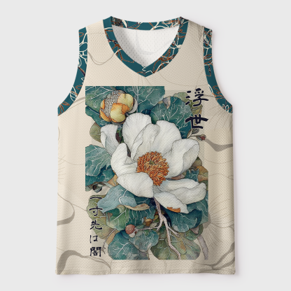 Tokyo-Tiger Ukiyo No Hana Mesh Tank Top