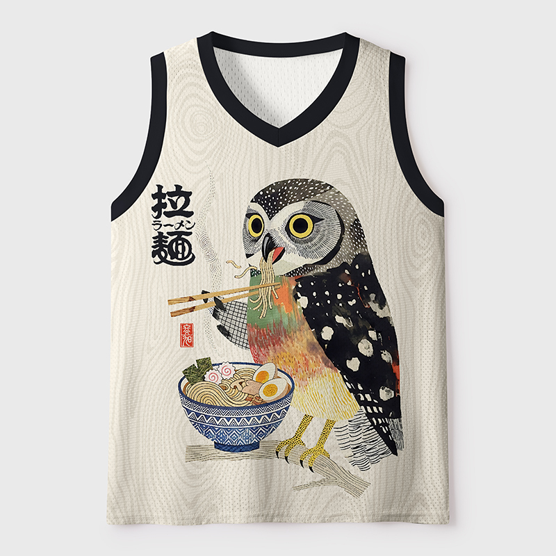 Tokyo-Tiger Owl Slurps Hot Ramen Japan Art Mesh Tank Top Sale