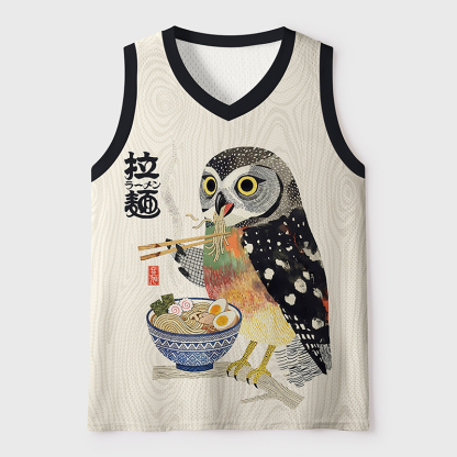 Tokyo-Tiger Owl Slurps Hot Ramen Japan Art Mesh Tank Top