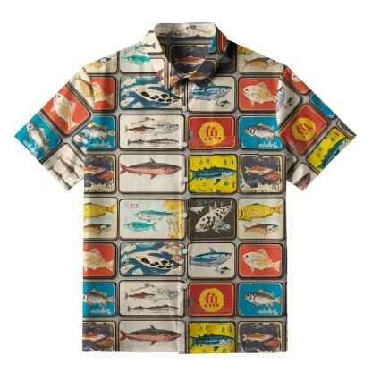 Tokyo-Tiger Vintage Fish Collection Button-up Shirt