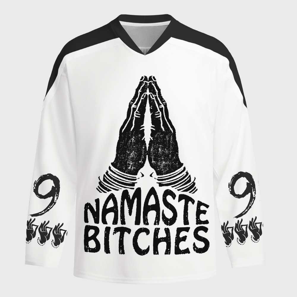 Tokyo-Tiger Funny Zen:Namaste Bitches Long-Sleeve Hockey Jersey