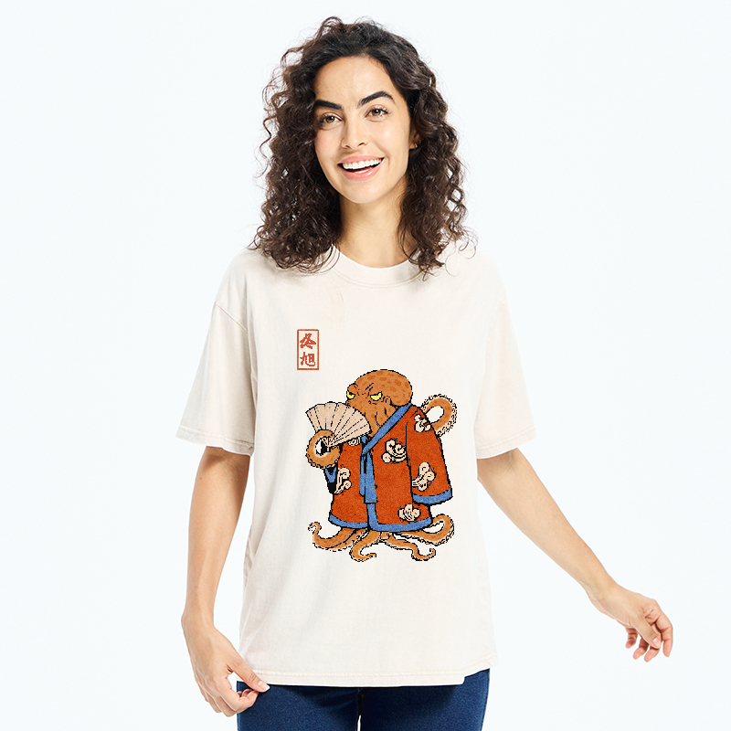 Tokyo-Tiger The Octopus Duelist Washed T-Shirt