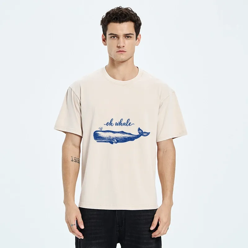 Tokyo-Tiger Oh Whale I Dont Care Washed T-Shirt