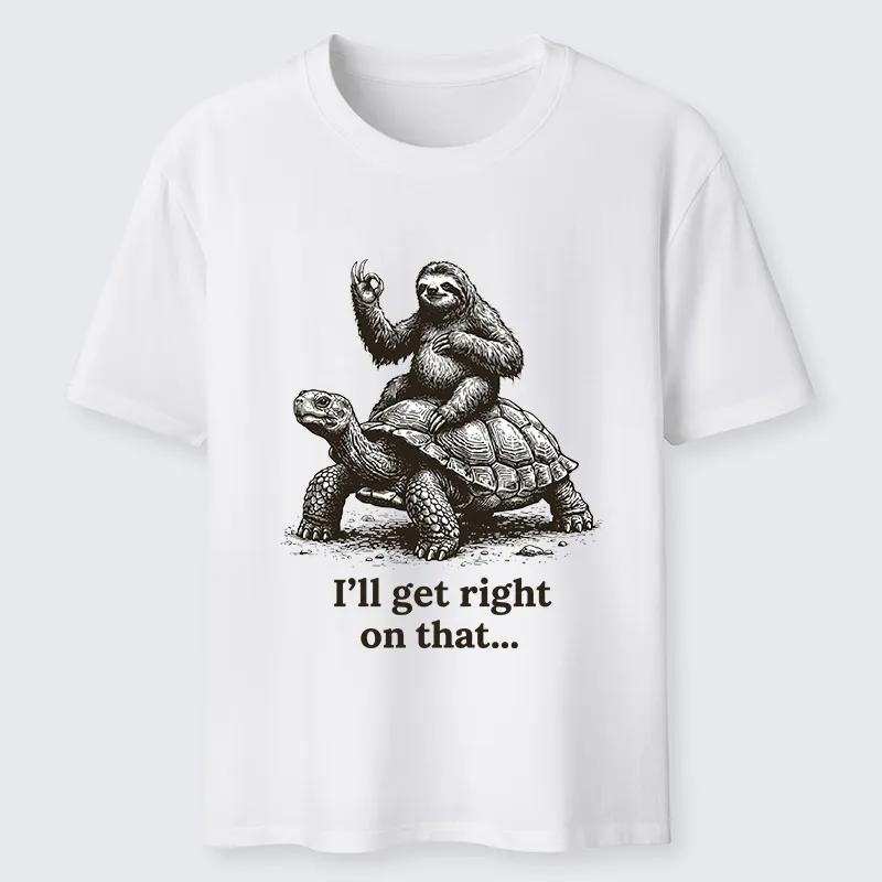 Tokyo-Tiger Sloth On Turtle Slow Friends Funny Meme Classic T-Shirt Sale