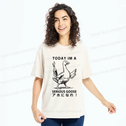 Tokyo-Tiger Goose Holding A Fuel Bottle Washed T-Shirt