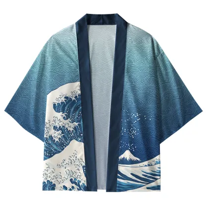 Tokyo-Tiger The Great Wave Off Fuji Kimono Cardigan