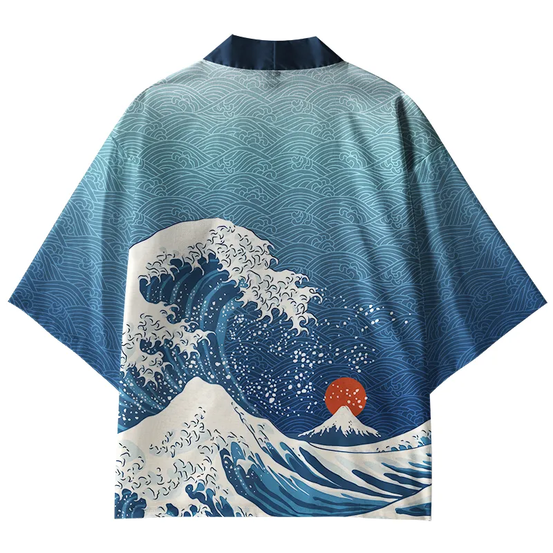 Tokyo-Tiger The Great Wave Off Fuji Kimono Cardigan