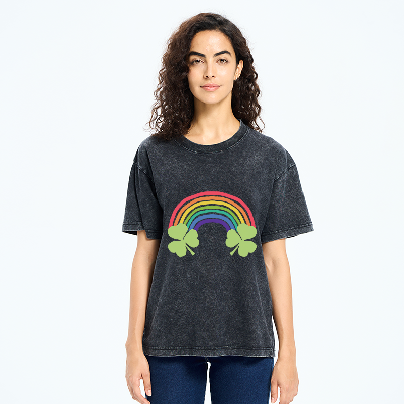 Tokyo-Tiger Rainbow St. Patrick's Day Washed T-Shirt