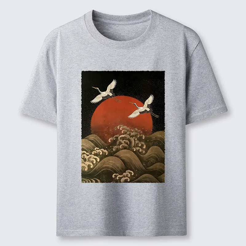 Tokyo-Tiger Japanese Crane Wave Art Classic T-Shirt