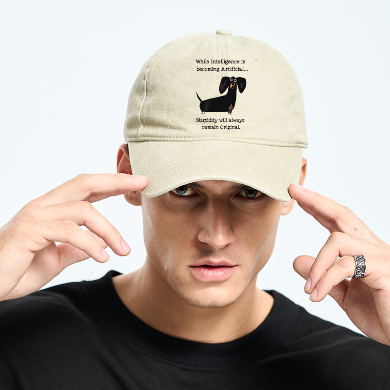 Tokyo-Tiger Dachshund Real Humor Funny Meme Washed Cap