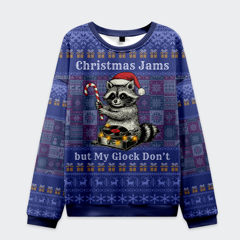 Tokyo-Tiger Christmas Jams But Glock Don’t Christmas Ugly Sweatshirt